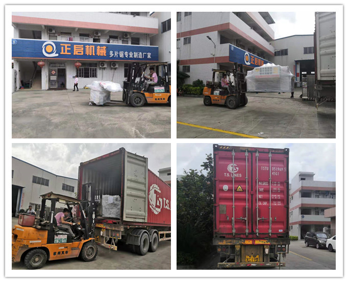 2019年8月發往越南--ZQ100型方木多片鋸、ZQ40清邊機、手動磨